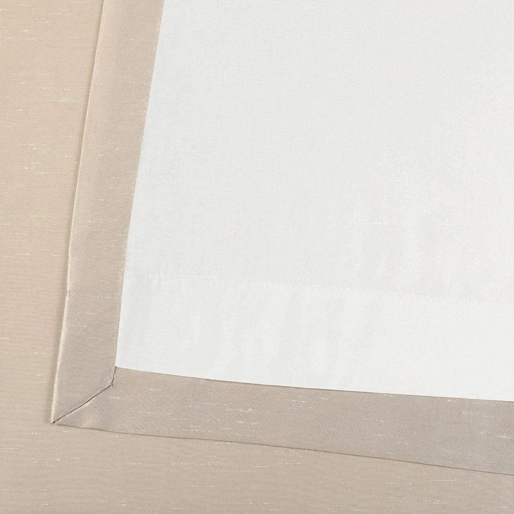 Exclusive Fabrics Off White Blackout Vintage Faux Silk Grommet Curtain 50x84